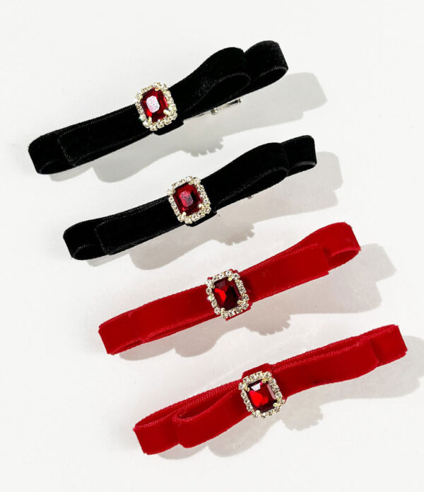 Clips Terciopelo Rubí