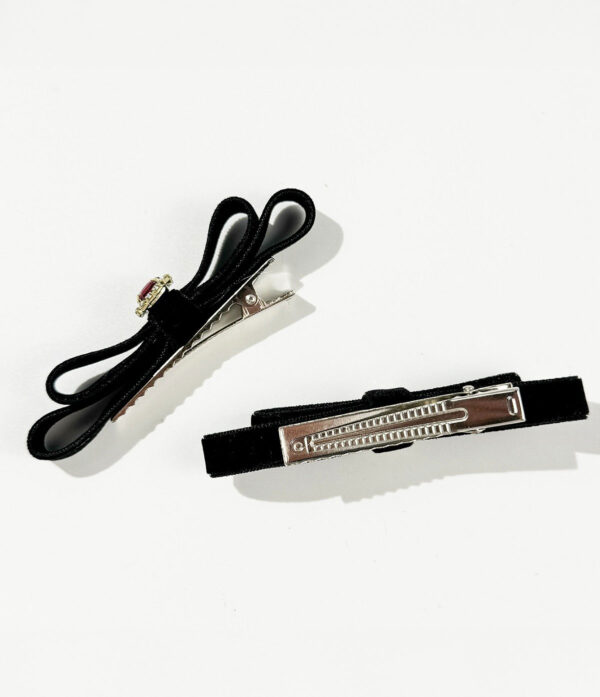 Clips Terciopelo Rubí