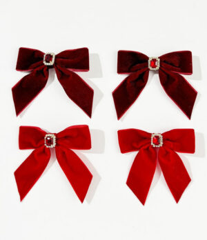 Dúo de Lazos en Terciopelo Rubí