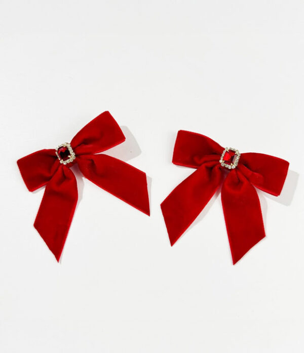 Dúo de Lazos en Terciopelo Rubí