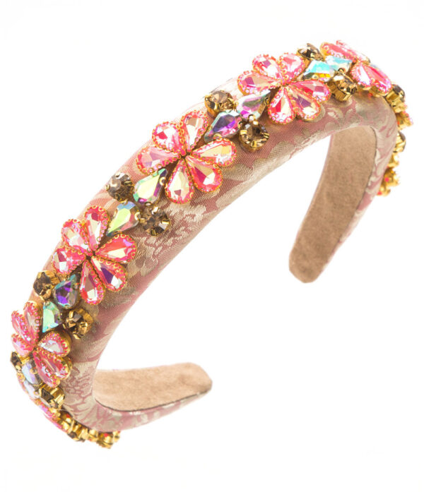 Diademas de moda con piedras rosada Diadema Esperanza Rosa