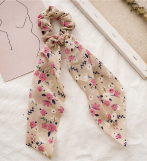 Scrunchie Bloomy Tie Beige