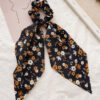 Scrunchie Bloomy Tie Negro