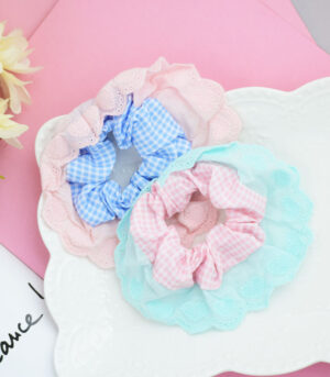 Scrunchies con Encaje en tonos pastel