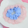 scrunchies con encaje en tonos pastel azul Scrunchies con Encaje en tonos pastel