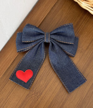 Lazo Corazón Denim Medio