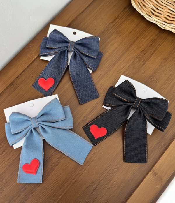 Lazo Corazón Denim Oscuro