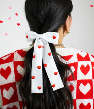 Lazo Amor en Relieve Blanco