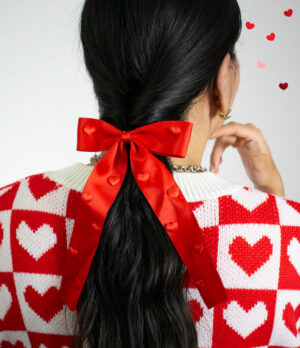 Lazo Amor en Relieve Rojo