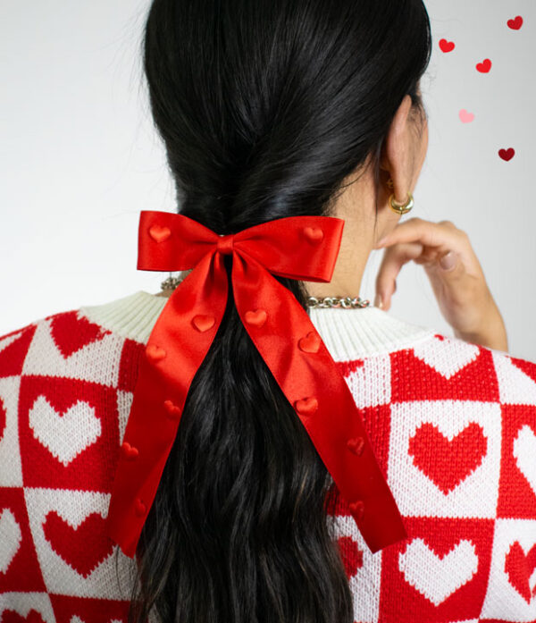 Lazo Amor en Relieve Rojo