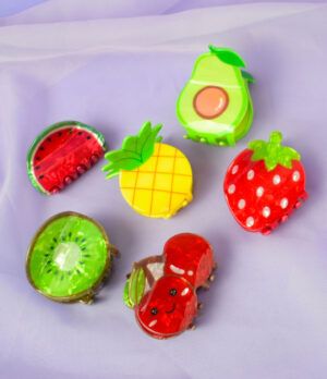 HAIR-CLIPS-DE-FRUTAS-MEDIANAS Set de Hair Clips Fruticas en Acrílico