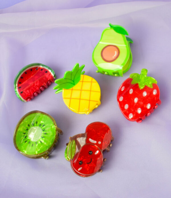 HAIR-CLIPS-DE-FRUTAS-MEDIANAS Set de Hair Clips Fruticas en Acrílico