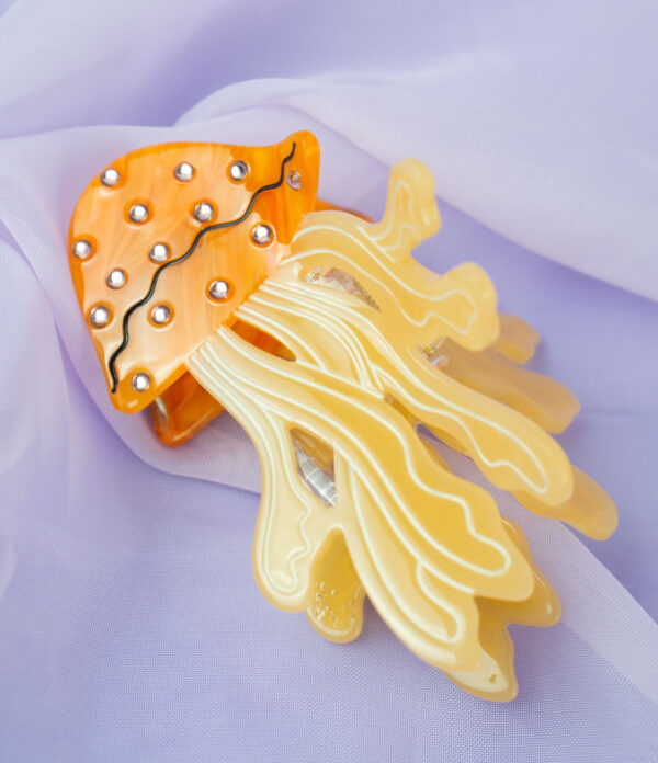 Hair-clip-medusa-en-acetato-de-celulosa-color-naranja Hair Clip Marina