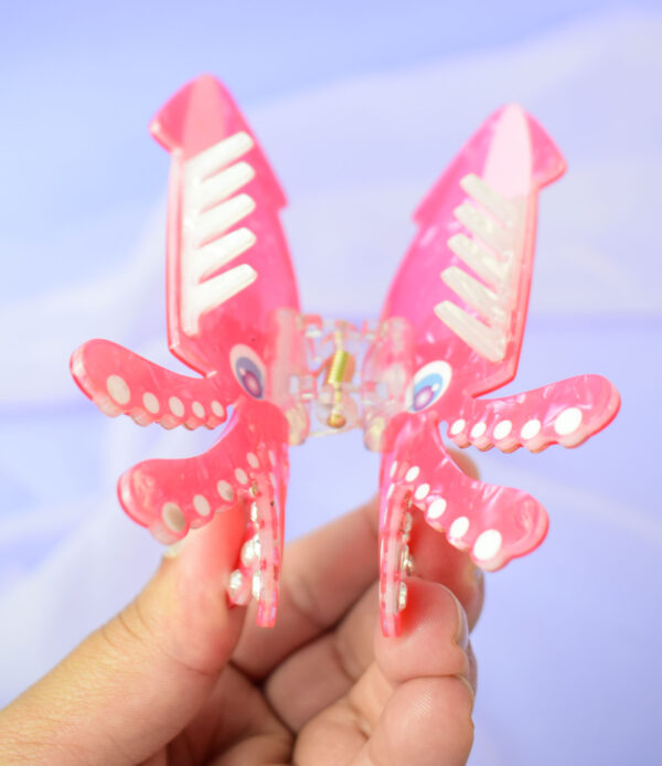 Hairclip-en-acetato-de-celulosa-en-forma-de-pulpo-rosado-clip4 Hair Clip Úrsula