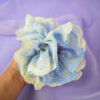 scrunchie-doble-en-tendencia Scrunchie XL Cuadros Azul Pastel con Encaje