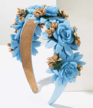 Diademar-con-flores-azules Diadema Floral Élite Azul